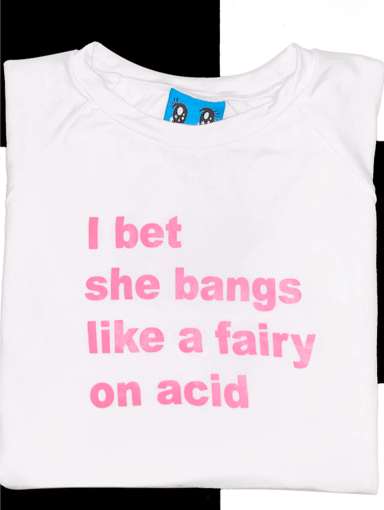 o'mighty FAIRY ON ACID BABY TEE IN WHITE