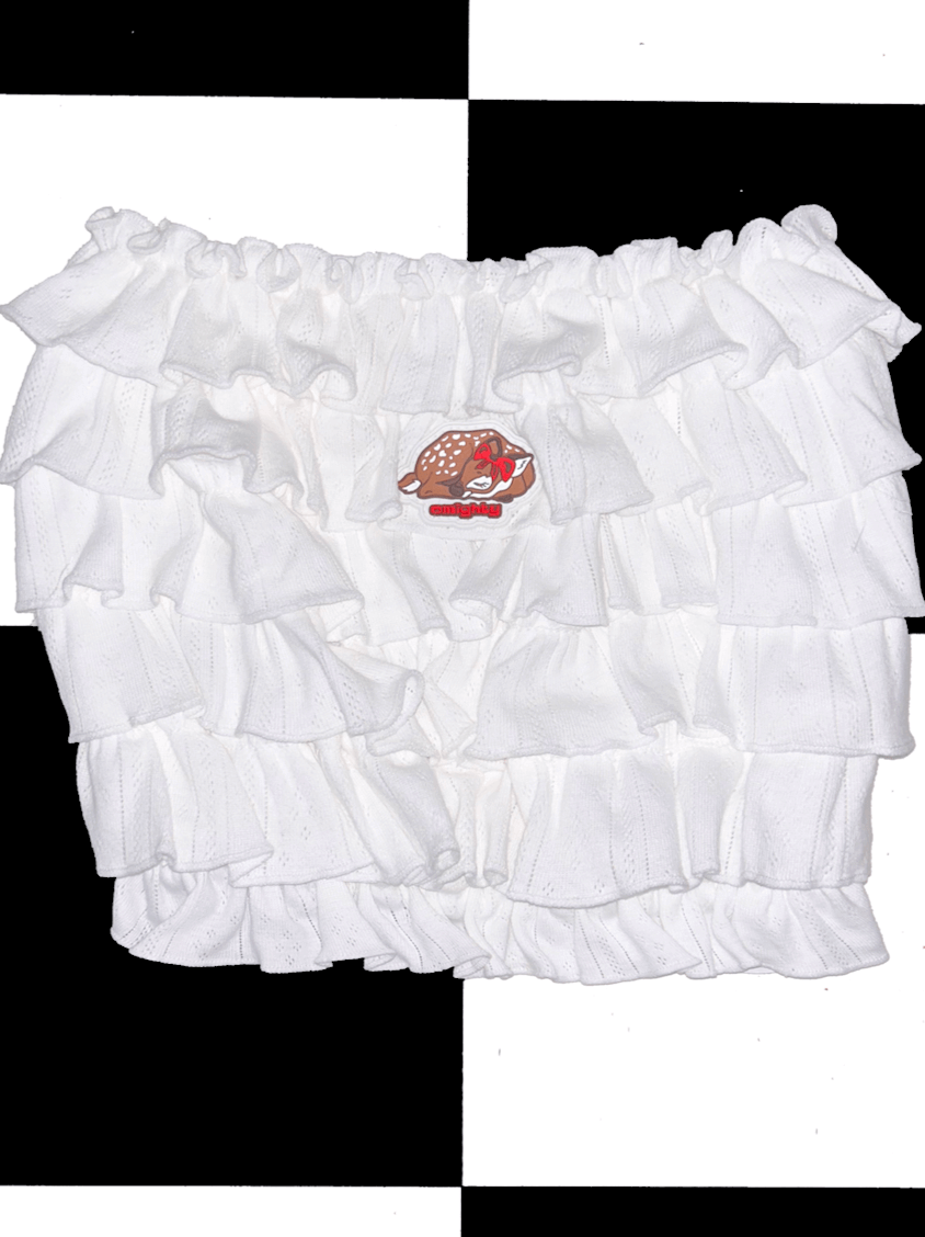 o'mighty FAWN RUFFLE TUBE IN WHITE
