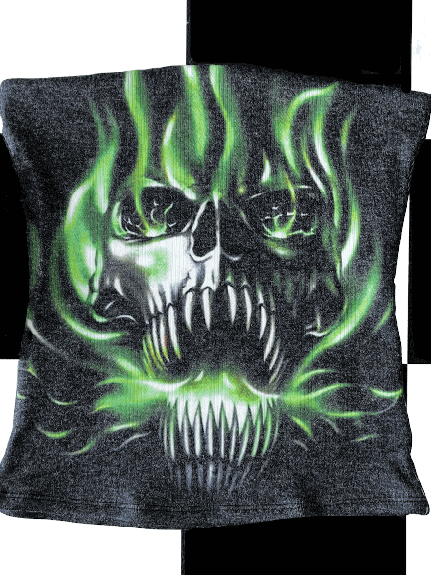 o'mighty FLAME SKULL POINTELLE TUBE