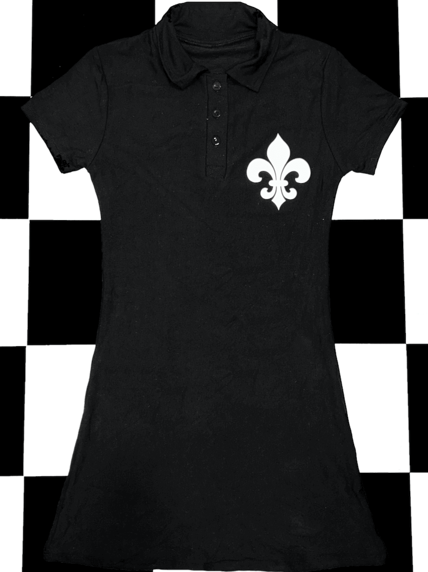 o'mighty FLEUR DE LIS POLO DRESS IN BLACK