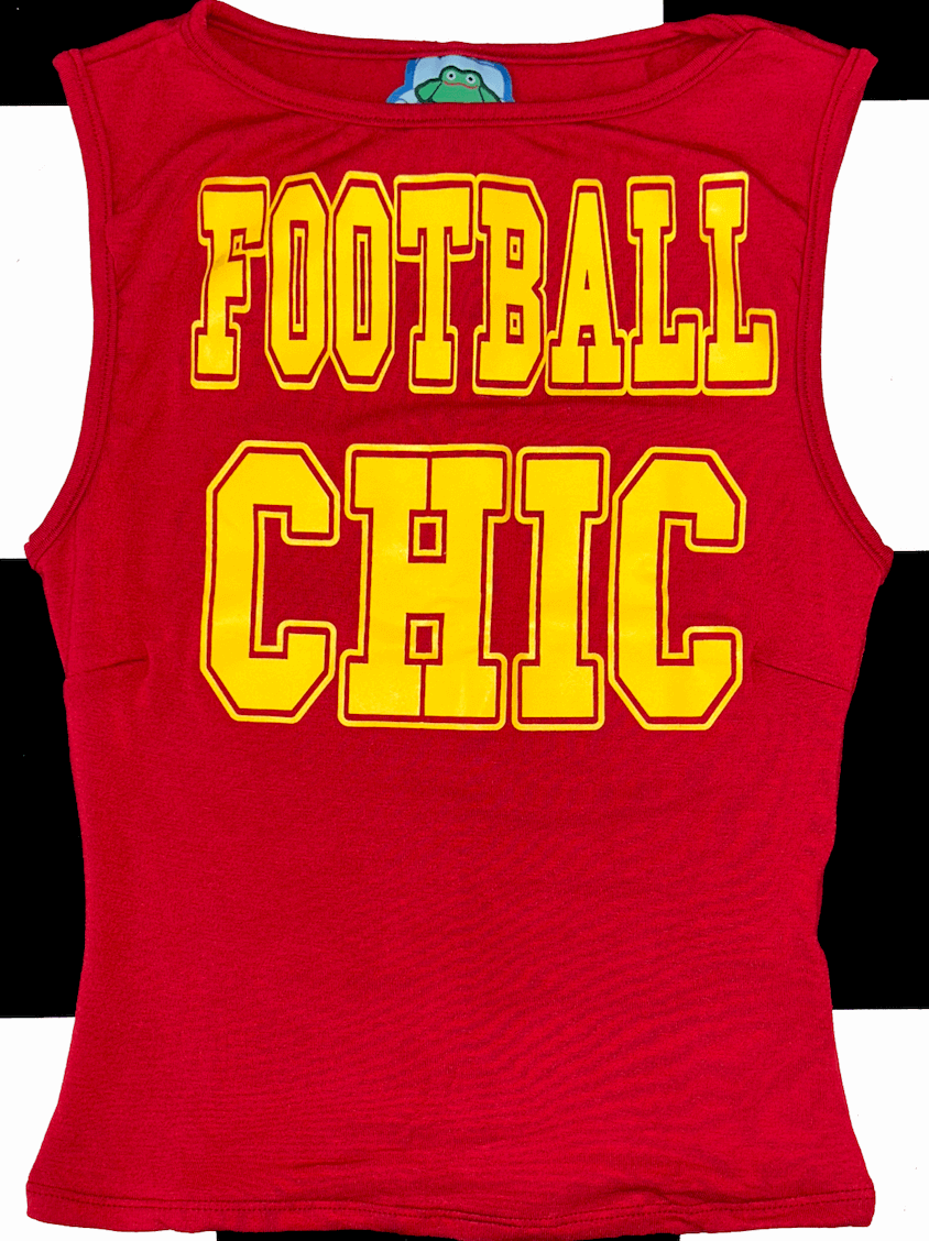 o'mighty FOOTBALL CHIC FITTED TANK IN RED