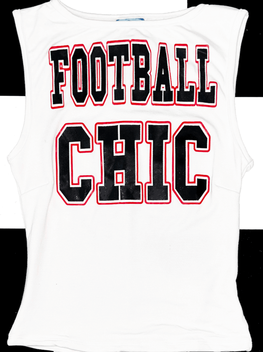 o'mighty FOOTBALL CHIC FITTED TANK IN WHITE