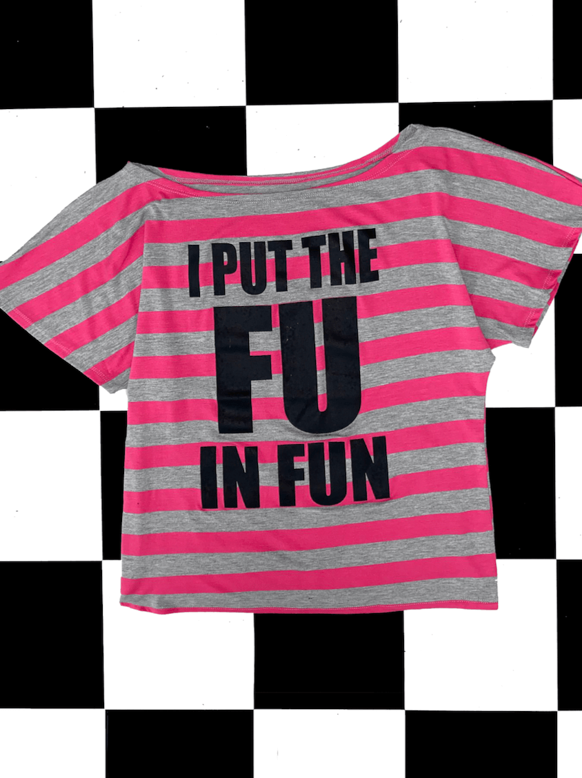 o'mighty FU STRIPED OFF SHOULDER