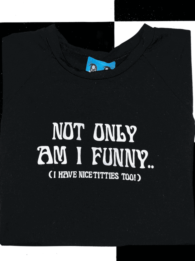 o'mighty FUNNY GORL BABY TEE IN BLACK