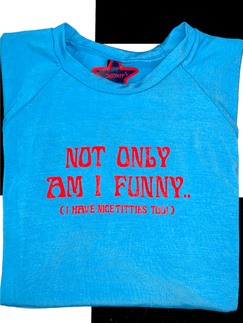 o'mighty FUNNY GORL BABY TEE IN BLUE