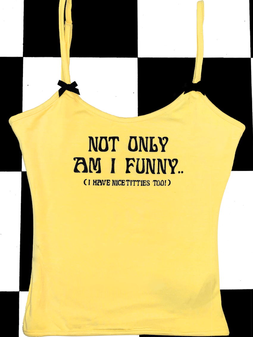 o'mighty FUNNY GORL FITTED TANK IN BUTTER