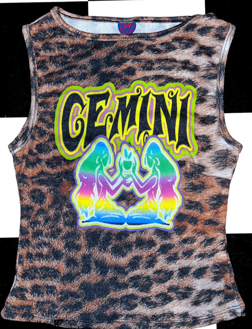 o'mighty GEMINI LEOPARD POINTELLE TANK