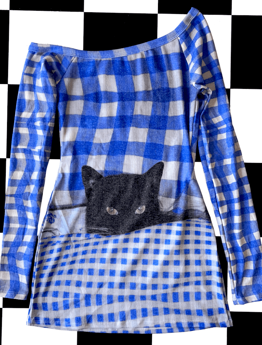o'mighty GINGHAM KITTY OFF SHOULDER DRESS