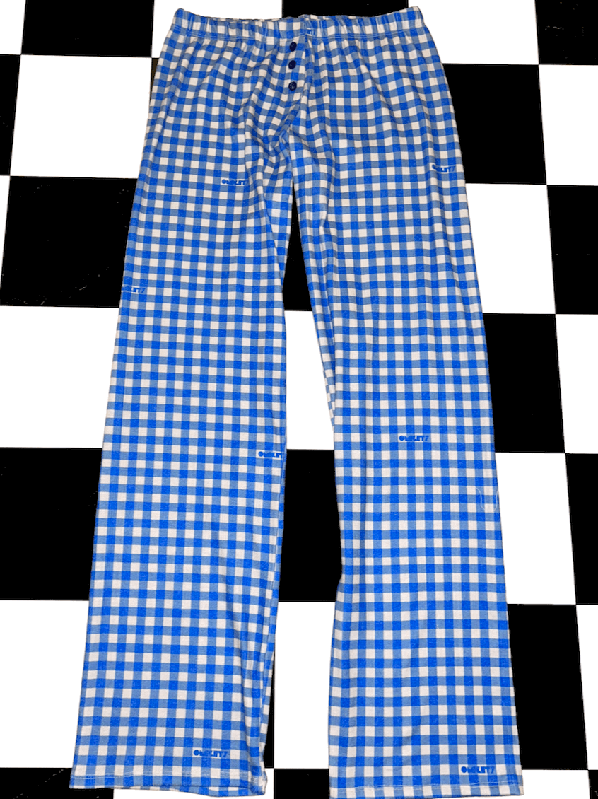o'mighty GINGHAM POINTELLE PANT IN BLUE
