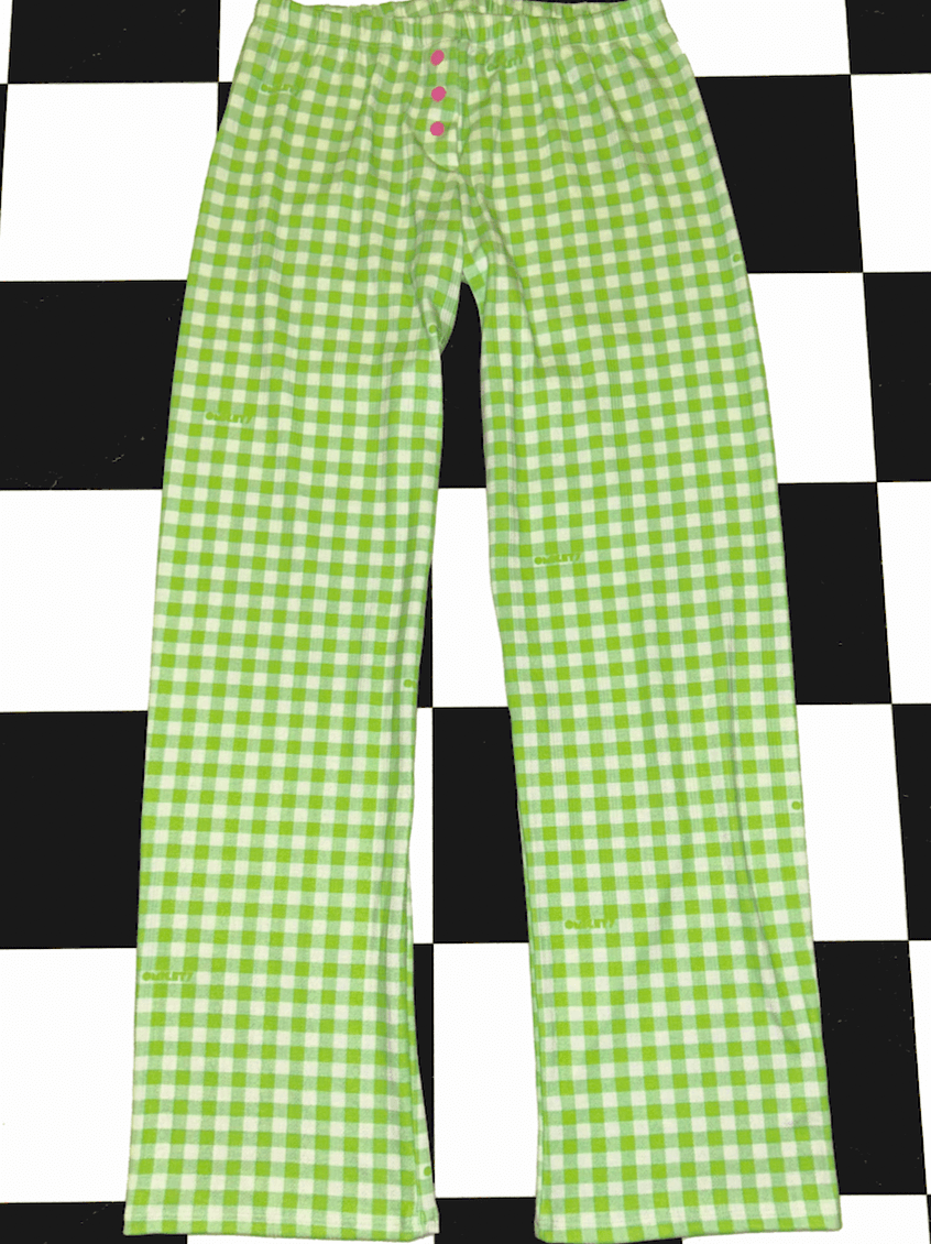 o'mighty GINGHAM POINTELLE PANT IN GREEN