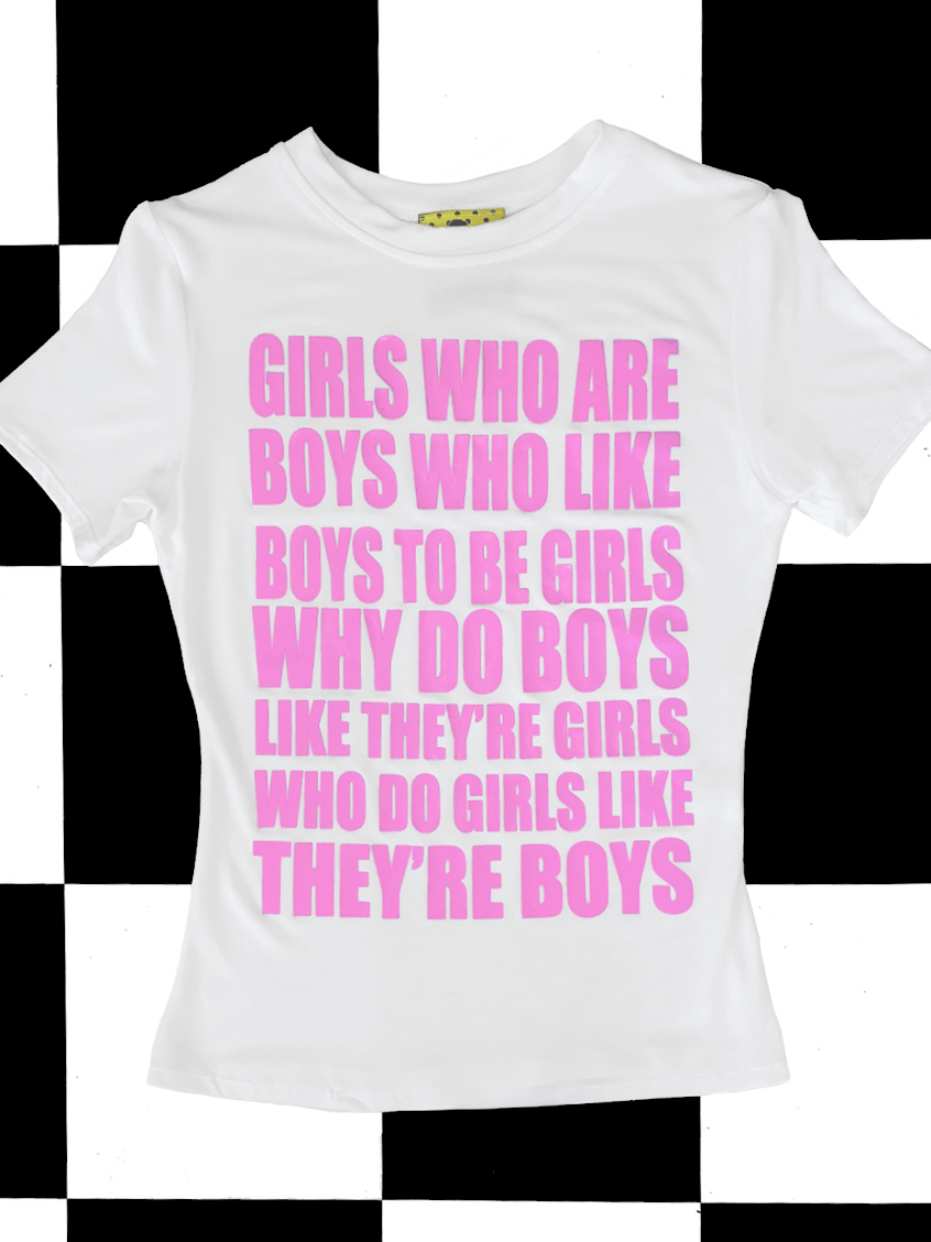 o'mighty GIRLS AND BOYS BABY TEE IN WHITEPINK