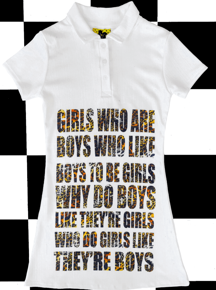 o'mighty GIRLS AND BOYS POLO DRESS IN WHITE