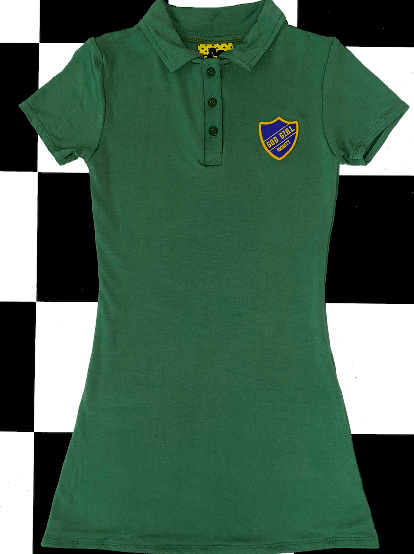o'mighty GOD GIRL POLO DRESS IN OLIVE
