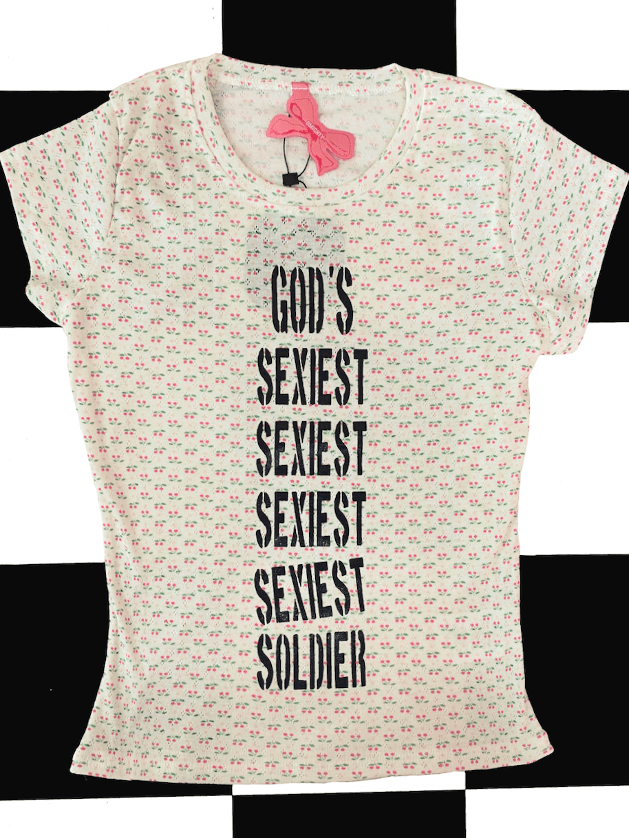 o'mighty GODS SEXIEST SOLDIER POINTELLE TEE