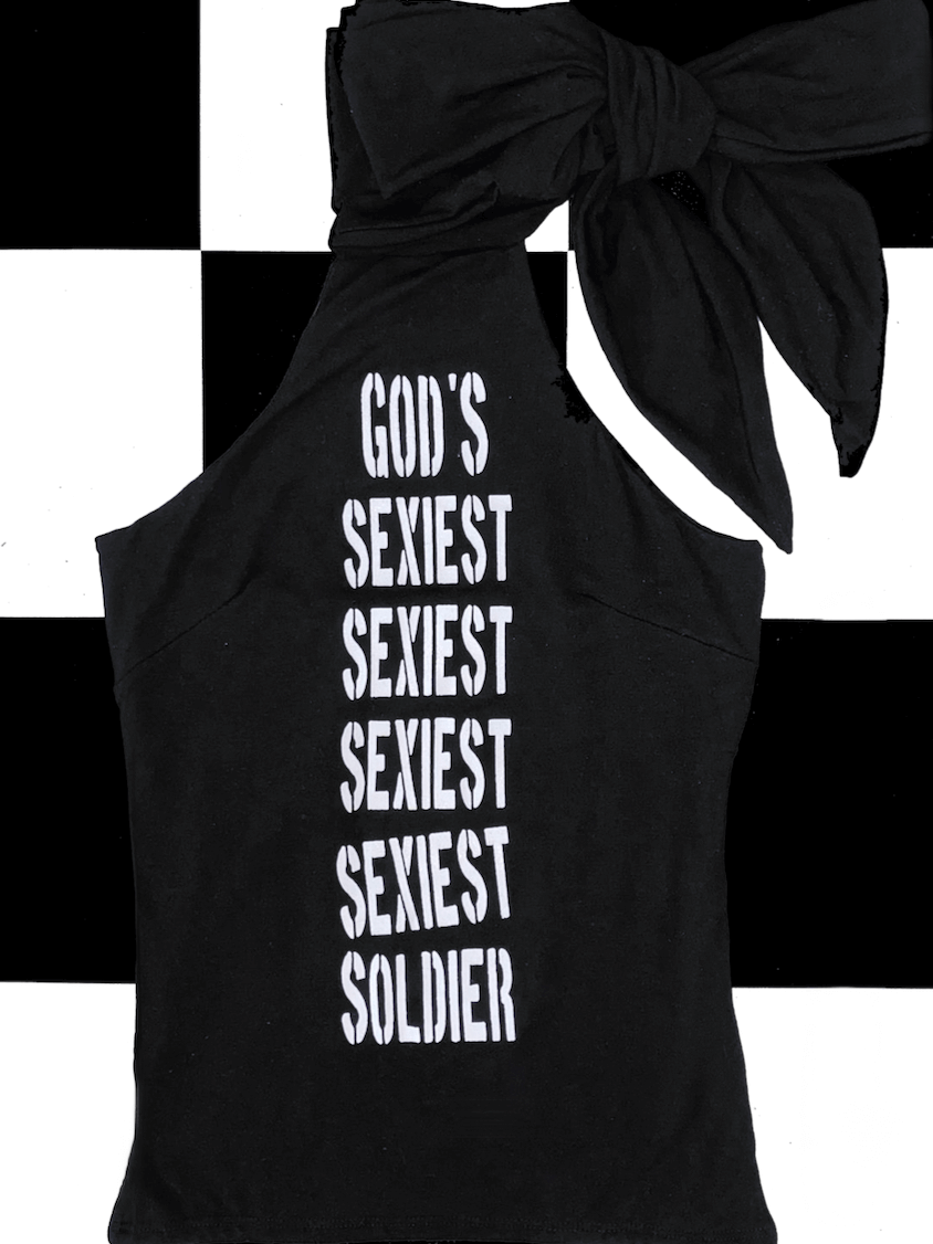 o'mighty GODS SEXIST SOLDIER HALTER IN BLACK