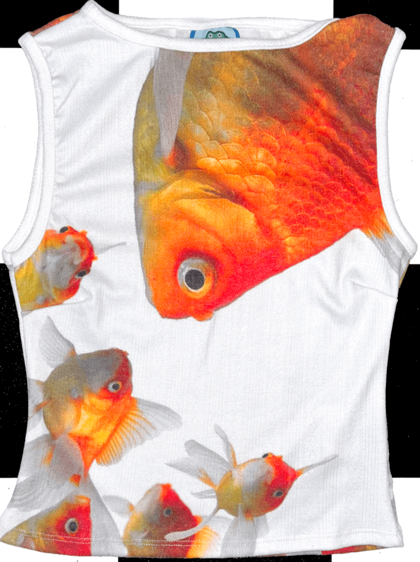 o'mighty GOLDFISH POINTELLE CAMI IN WHITE