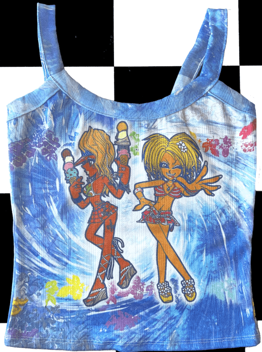 o'mighty GYARU POINTELLE TANK IN BLUE
