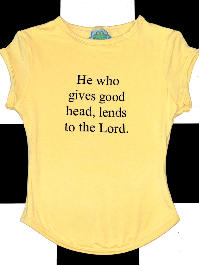 o'mighty HE WHO GIVES GOOD HEAD BABY TEE IN BUTTER