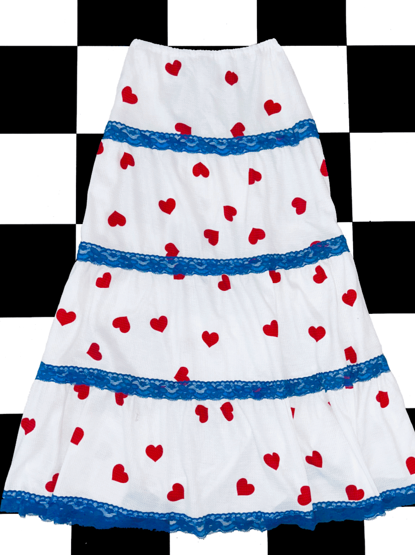 o'mighty HEARTS WAFFLE LONG SKIRT