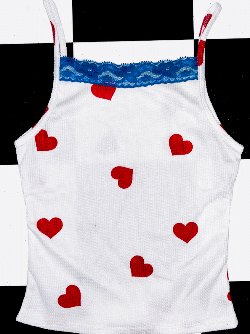 o'mighty HEARTS WAFFLE TANK