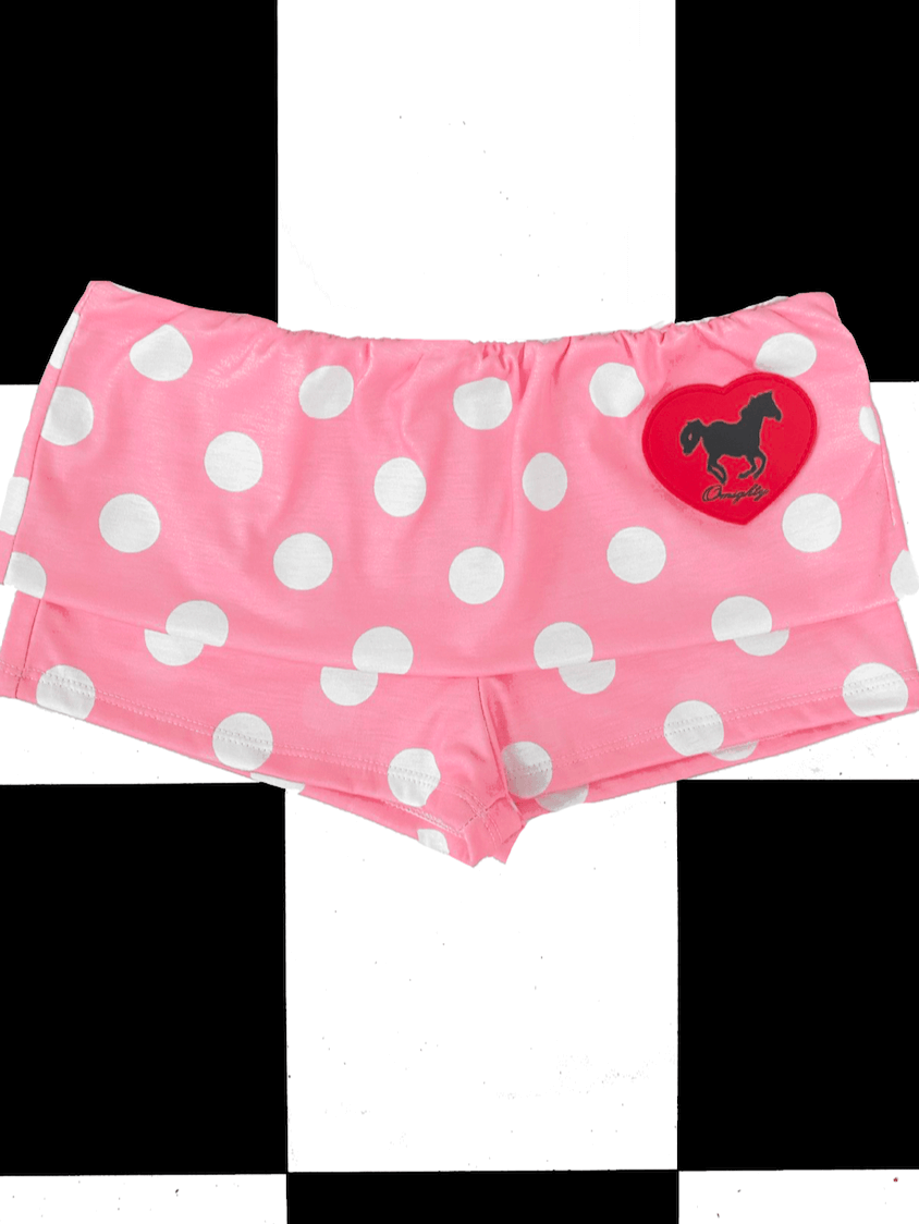 o'mighty HORSE BOYSHORT IN BABYPINK POLKA