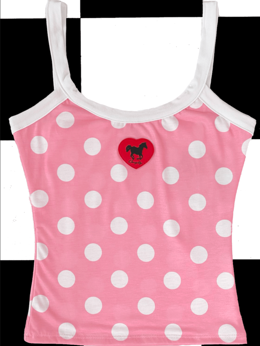 o'mighty HORSE CAMI IN BABYPINK POLKA