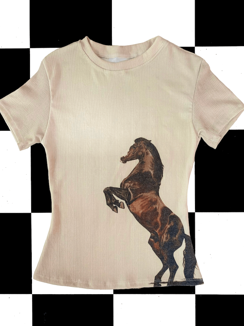 o'mighty HORSE POINTELLE TEE