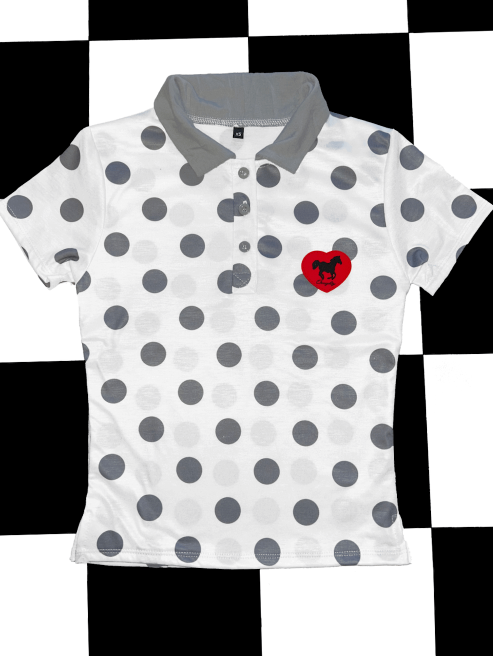 o'mighty HORSE POLO IN GREY POLKA