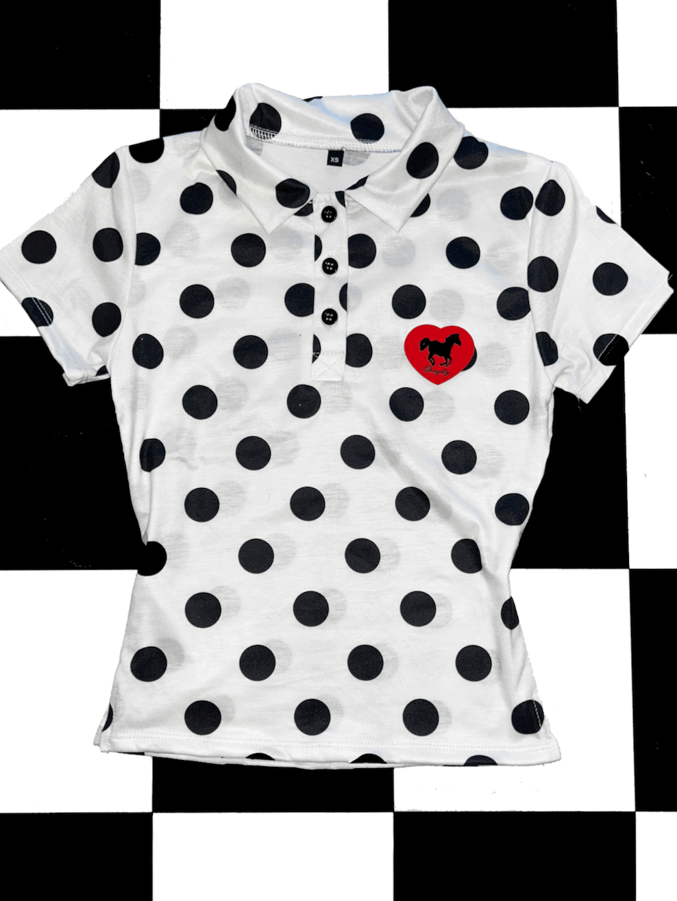 o'mighty HORSE POLO IN WHITE POLKA