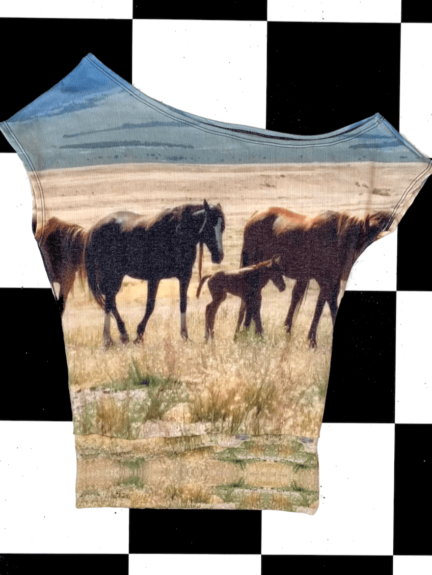 o'mighty HORSES POINTELLE OFFSHOULDER