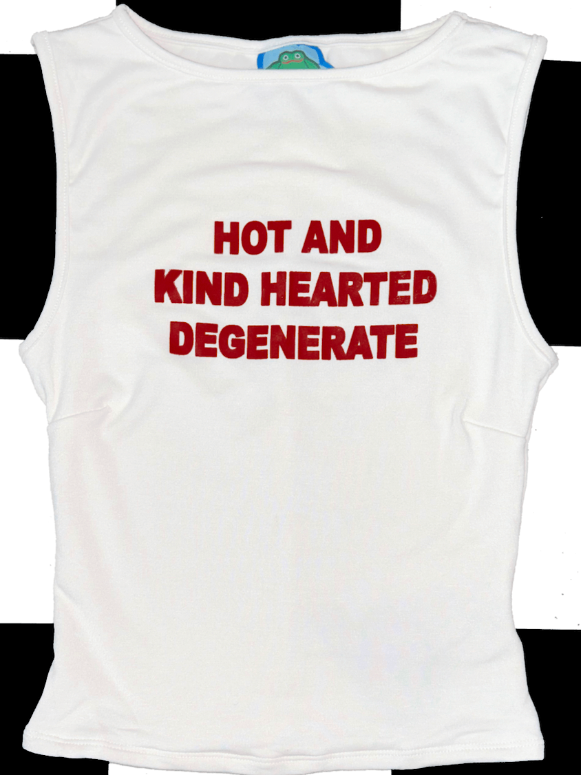 o'mighty HOT AND KIND HEARTED FITTED TANK IN WHITE