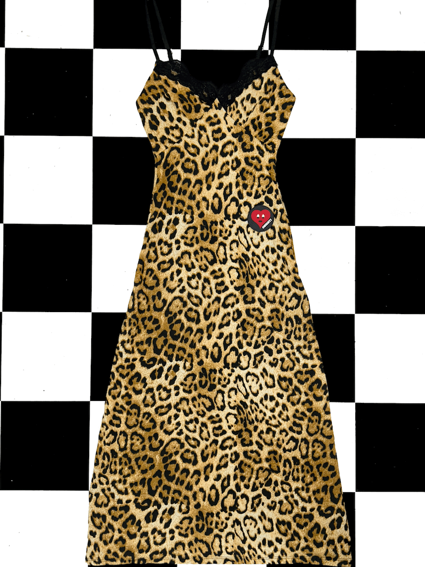 o'mighty HOT LEOPARD DRESS IN BLACK LACE