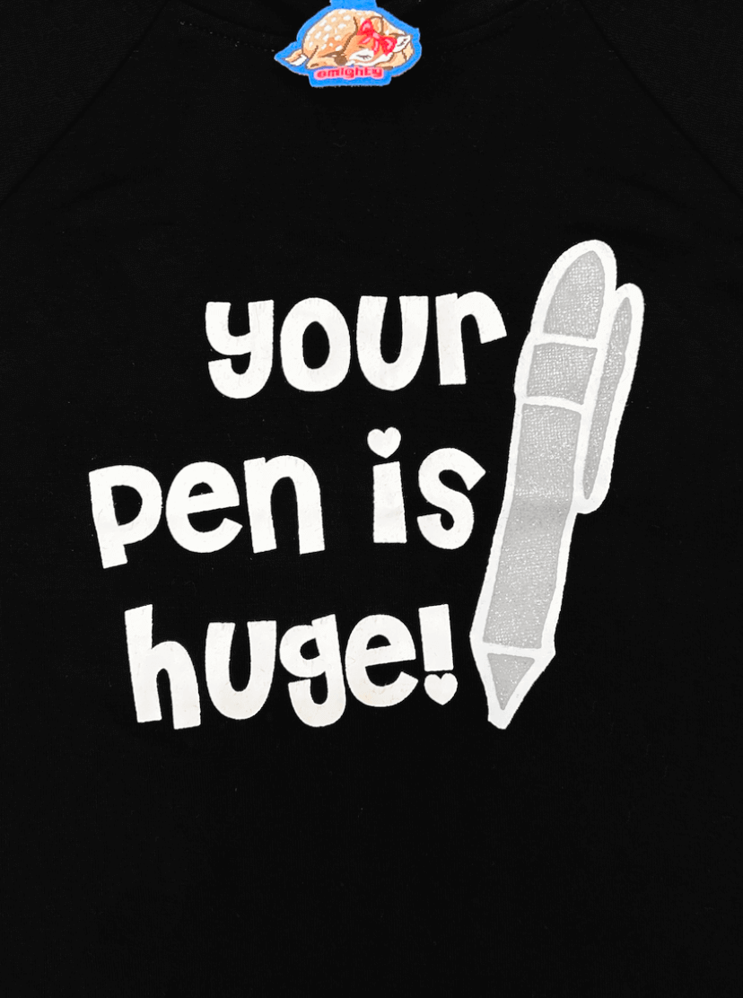 o'mighty HUGE PEN BABY TEE IN BLACK