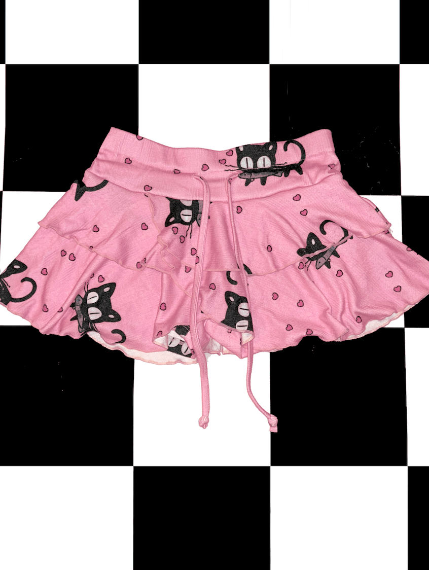 o'mighty HUNGRY KITTY POINTELLE SKORT IN PINK