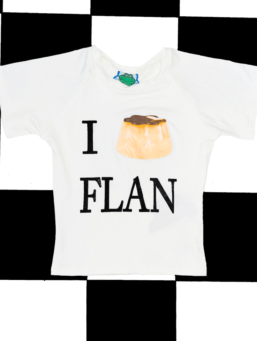 o'mighty I LOVE FLAN BABY TEE IN WHITE
