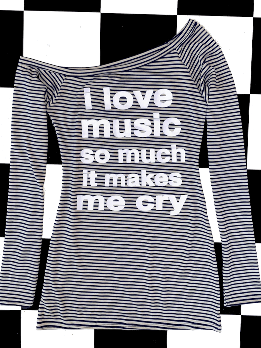 o'mighty I LOVE MUSIC STRIPED MINI DRESS