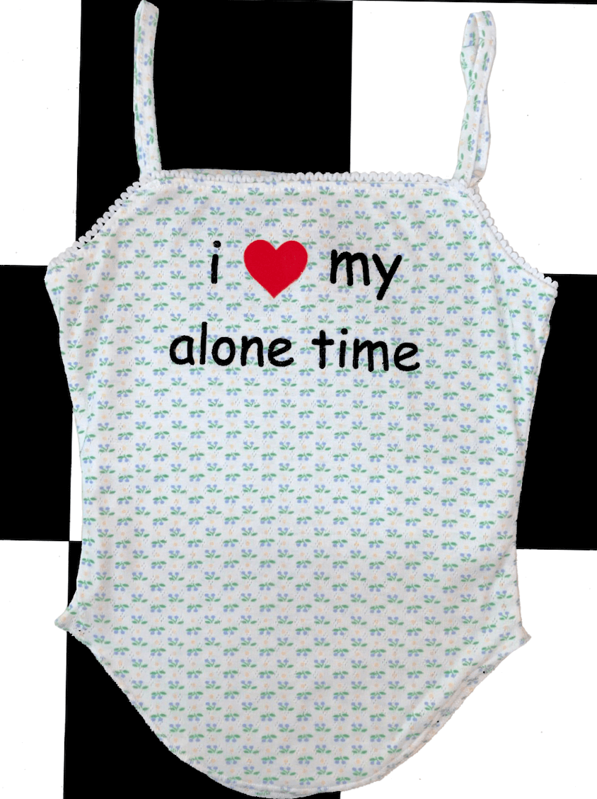 o'mighty I LOVE MY ALONE TIME POINTELLE TANK