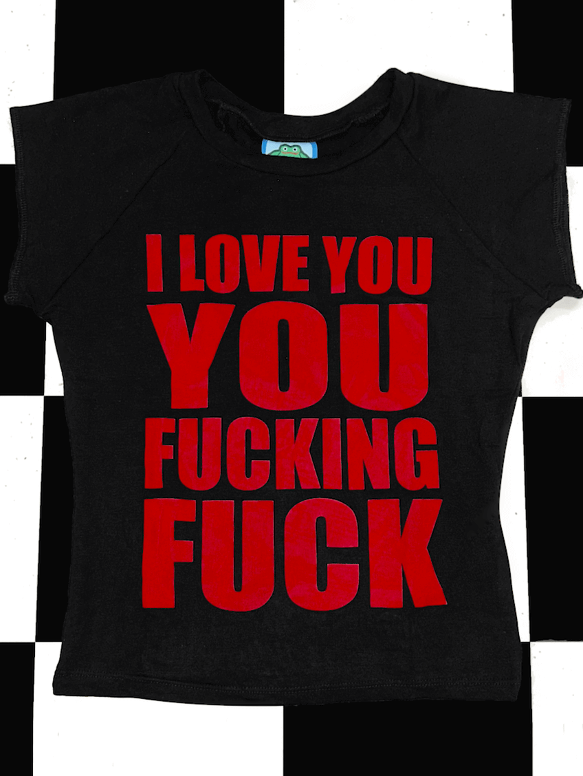 o'mighty I LOVE YOU BABY TEE IN BLACK