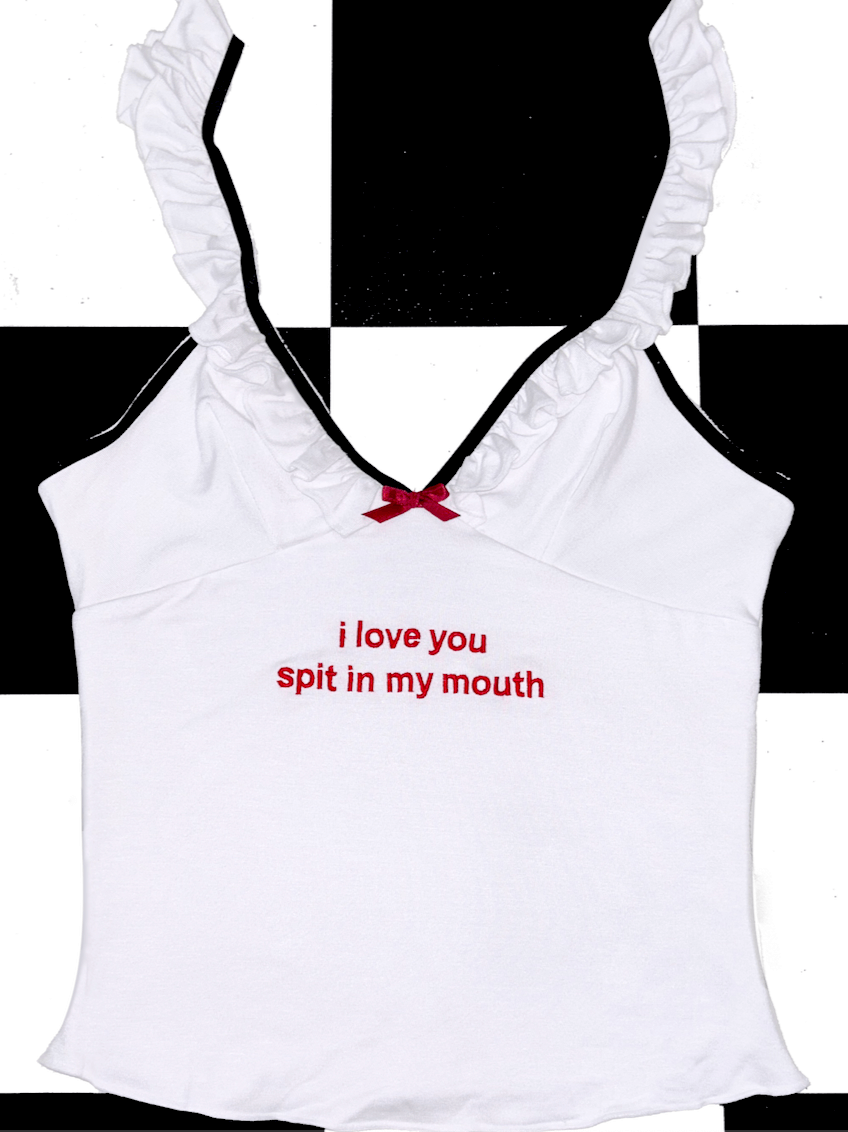 o'mighty I LOVE YOU RUFFLE TANK