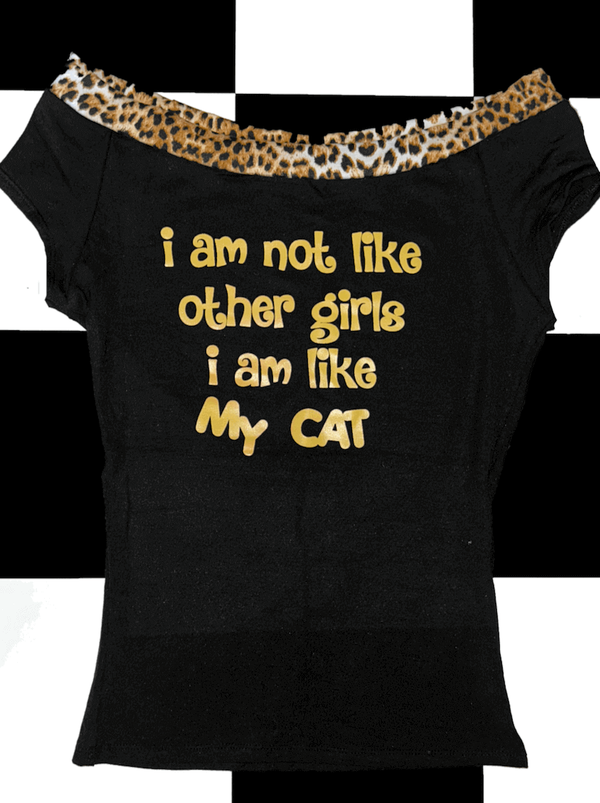 o'mighty IM LIKE MY CAT BOATNECK TOP