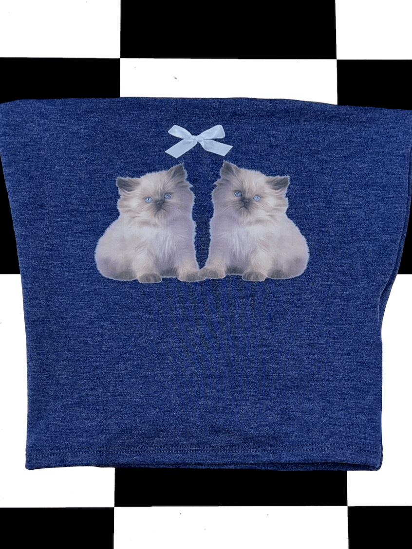 o'mighty KITTEN BOOB TUBE IN NAVY