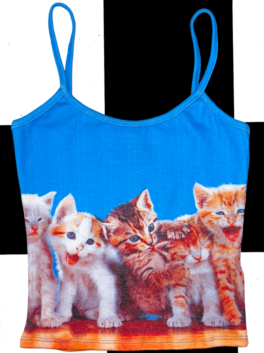 o'mighty KITTEN POINTELLE CAMI IN BLUE