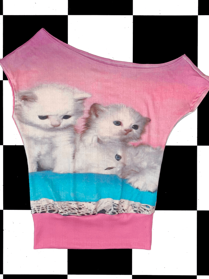 o'mighty KITTIES POINTELLE OFFSHOULDER