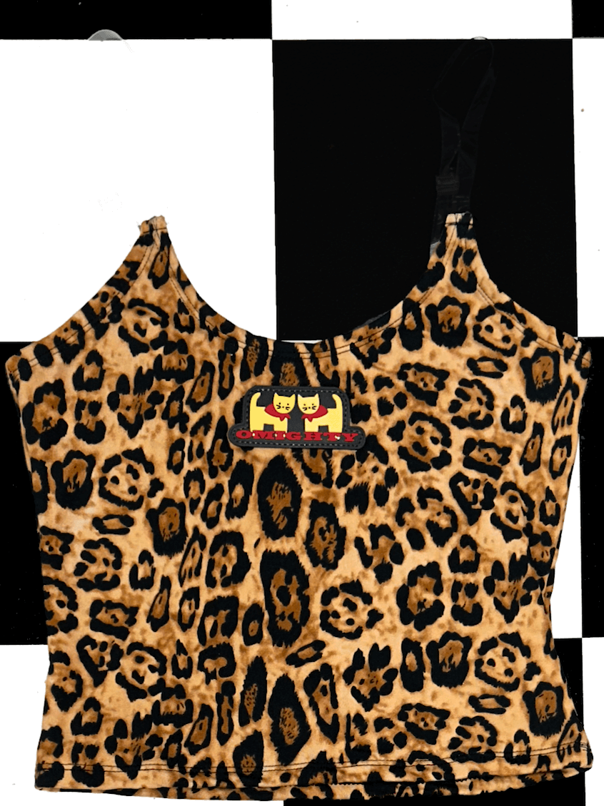 o'mighty KITTY INVISIBLE TANK IN BIG LEOPARD