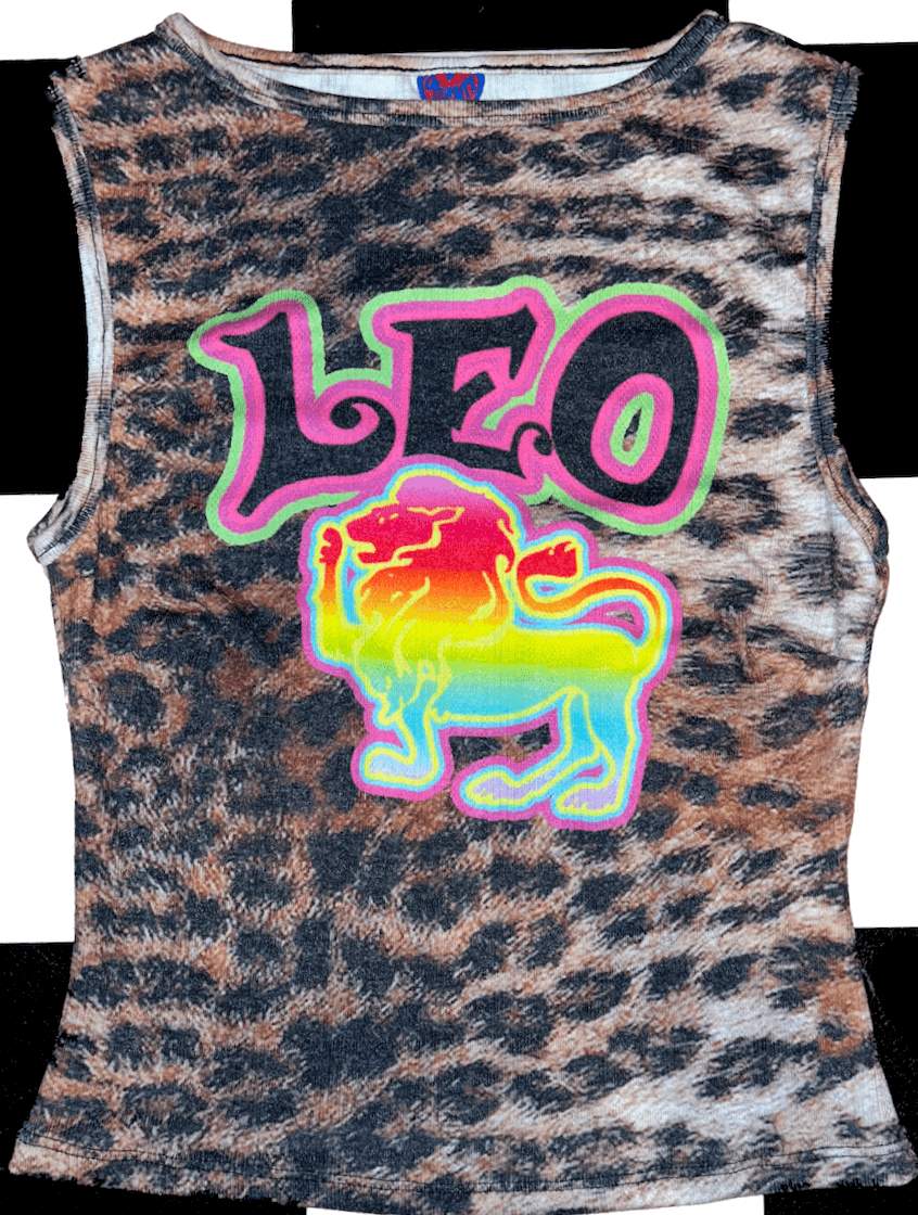 o'mighty LEO LEOPARD POINTELLE TANK