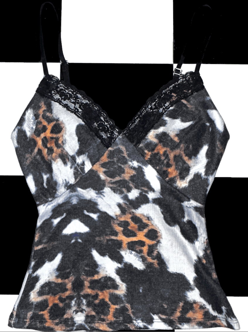 o'mighty LEOPARD COW POINTELLE CAMI