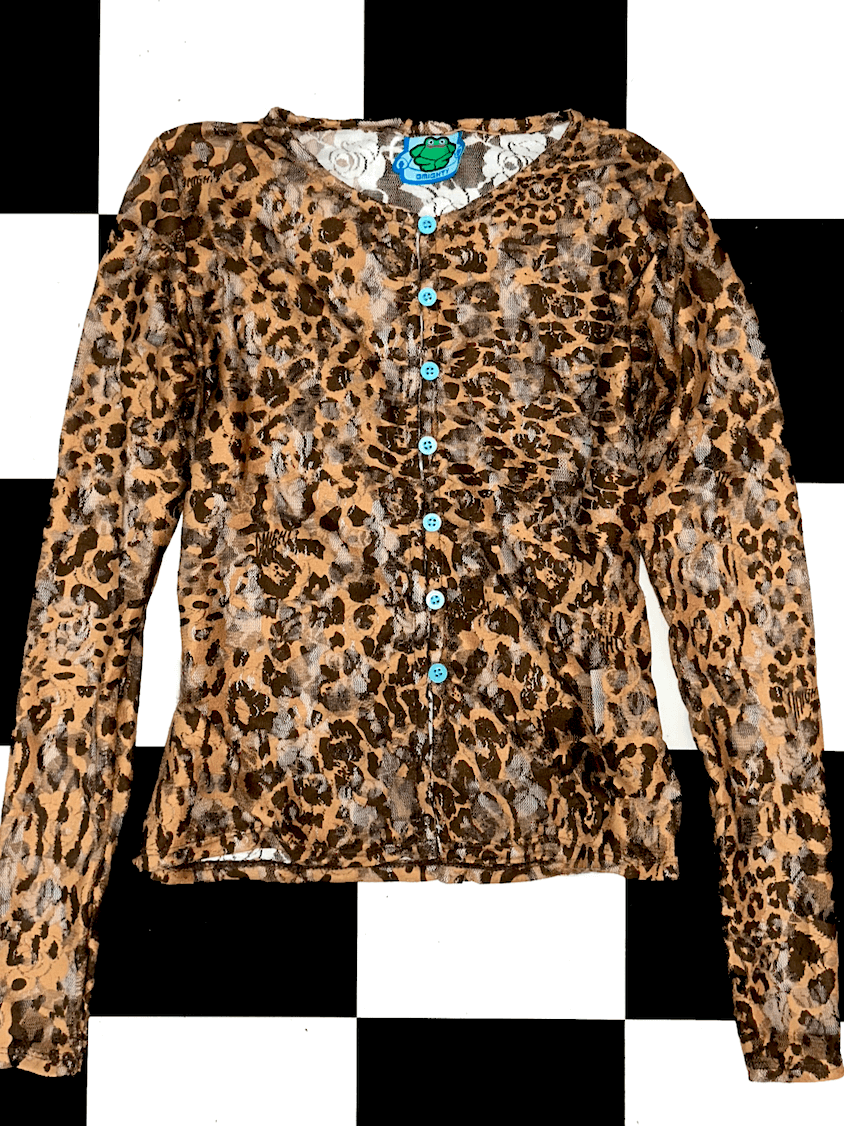 o'mighty LEOPARD LACE CARDIGAN IN BLUE