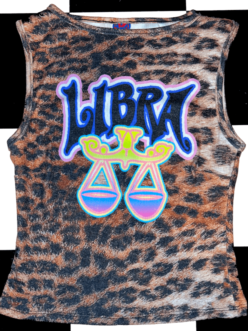 o'mighty LIBRA LEOPARD POINTELLE TANK