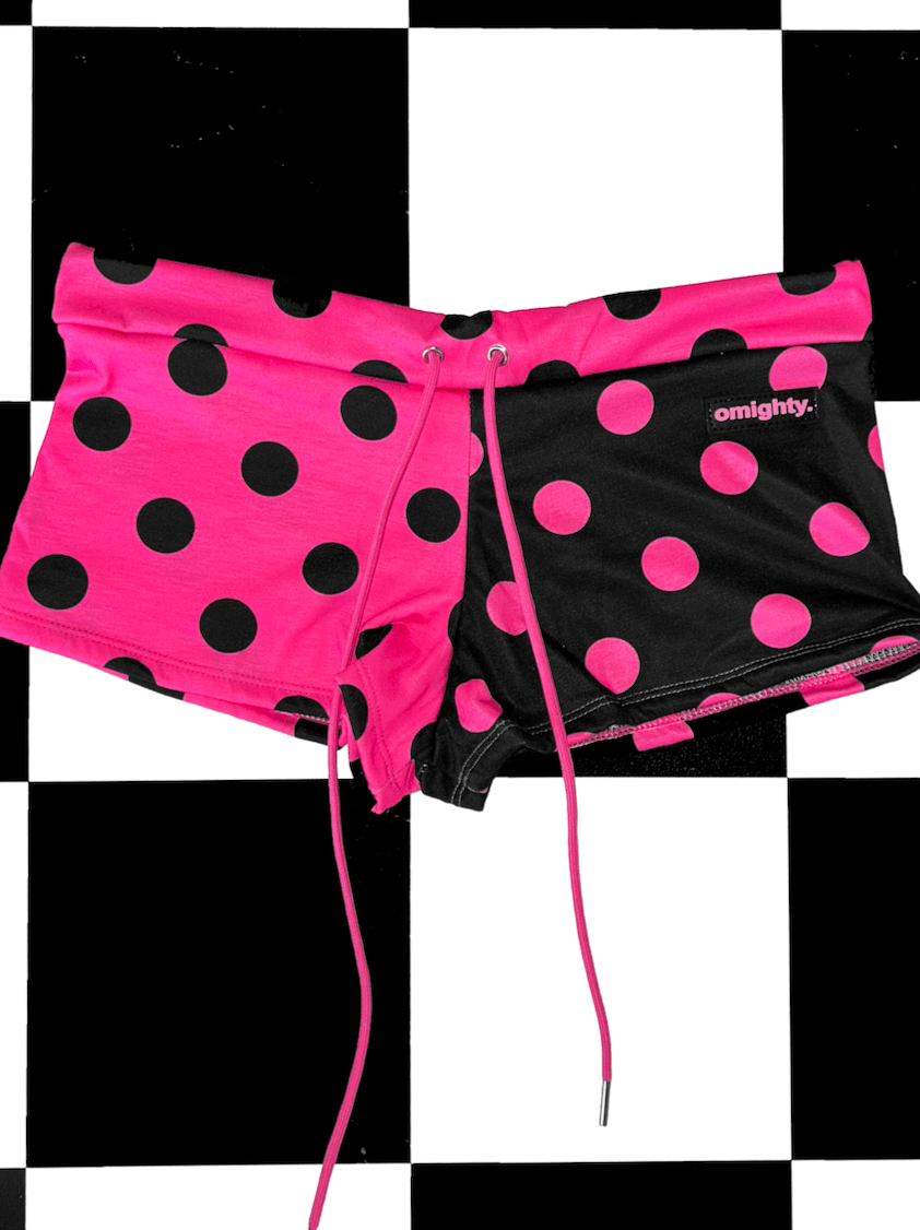 o'mighty LOGO BOYSHORT IN PINK POLKA
