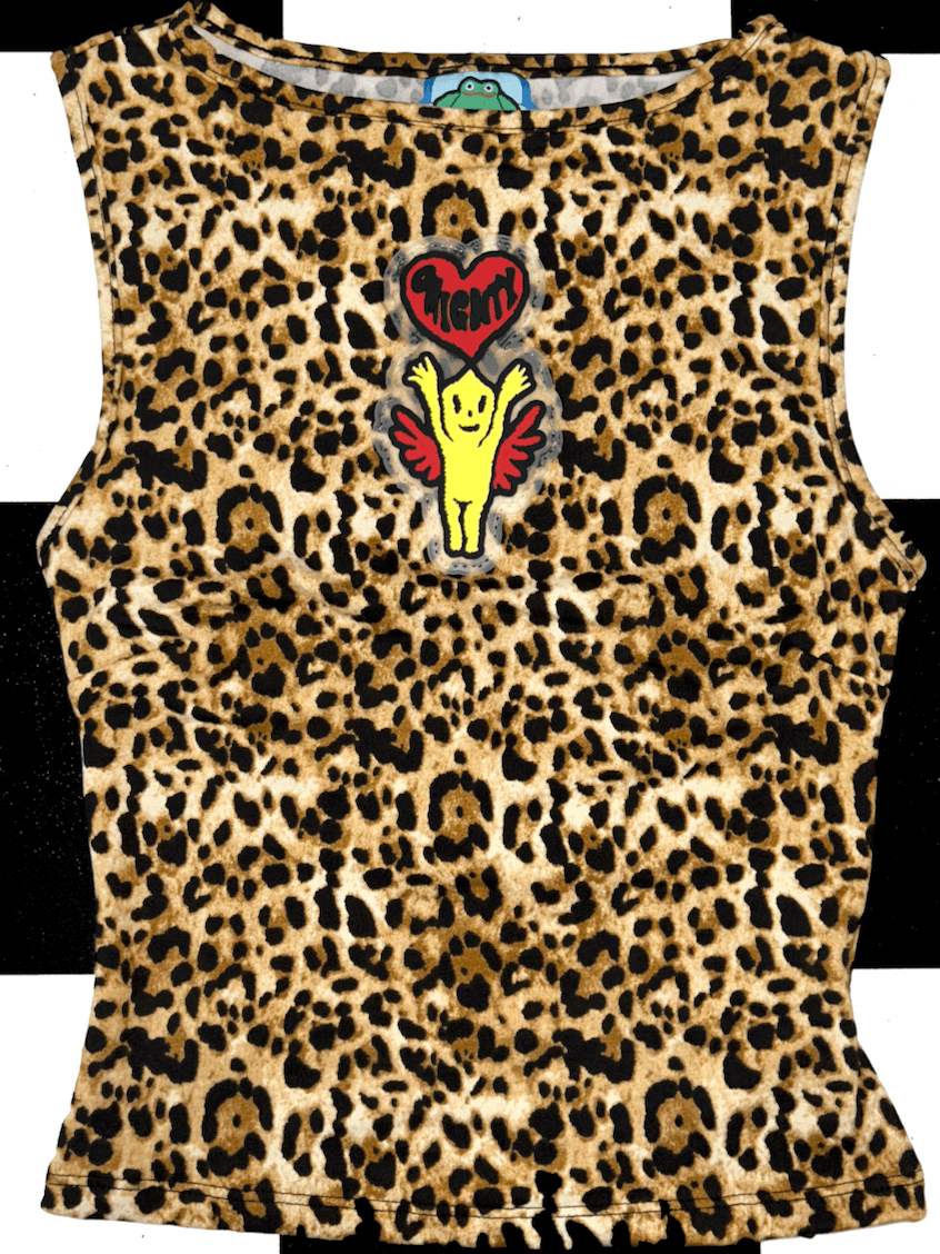o'mighty LOGO FITTED TANK IN BIG LEOPARD